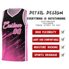 Black Pink Splash Basketball Uniforms for Practice 2