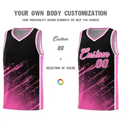 Black Pink Splash Basketball Uniforms for Practice 3