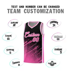 Black Pink Splash Basketball Uniforms for Practice 4