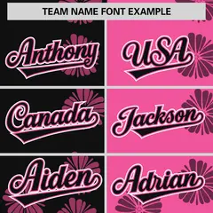 Black Pink Split Flower Graffiti Authentic Baseball Jersey 3