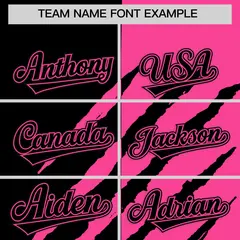 Black Pink Split Tiger Claw Scratch Baseball Jersey 3