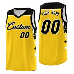 Black Pink Star Color Block Two Tone Side Basketball Jersey 1