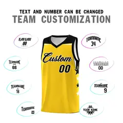 Black Pink Star Color Block Two Tone Side Basketball Jersey 4