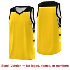 Black Pink Star Color Block Two Tone Side Basketball Jersey 6