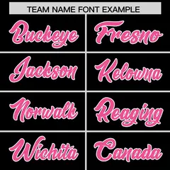 Black Pink Star Pattern Raglan Football Jersey 3