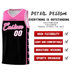 Black Pink Star Pattern Sports Uniform Basketball Jersey 2