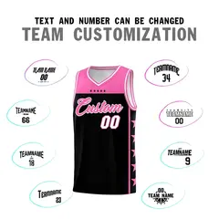 Black Pink Star Pattern Sports Uniform Basketball Jersey 4