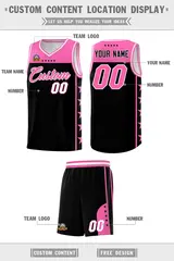 Black Pink Star Pattern Sports Uniform Basketball Jersey 5