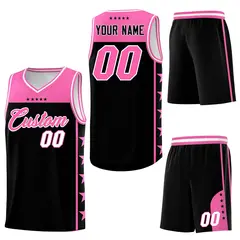 Black Pink Star Pattern Sports Uniform Basketball Jersey 6