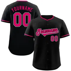 Black Pink-White Authentic Classic Baseball Jersey 1