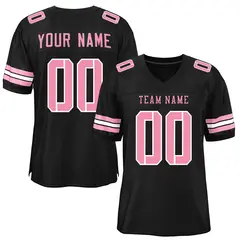 Black Pink-White Classic Mesh Authentic Football Jersey