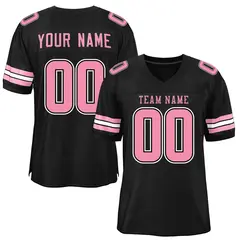 Black Pink-White Classic Mesh Authentic Football Jersey