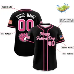Black Pink White Father's Day Classic Baseball Jersey 2