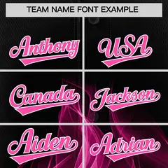 Black Pink White Flame Graffiti Baseball Jersey 3