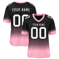 Black Pink-White Gradient Fashion Football Jersey