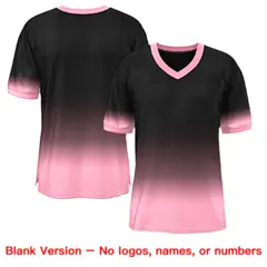 Black Pink-White Gradient Fashion Football Jersey 4