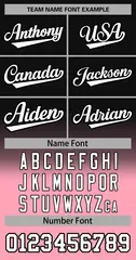 Black Pink-White Gradient Stripe Baseball Jersey 3