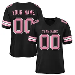 Black Pink-White Mesh Football Jersey