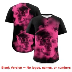 Black Pink White Skeleton Graffiti Baseball Jersey 8