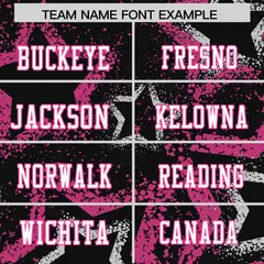 Black Pink White Star Graffiti Authentic Football Jersey 3