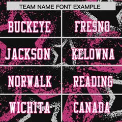 Black Pink White Star Pattern Authentic Football Jersey 3
