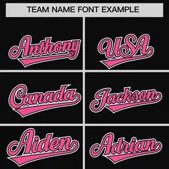 Black Pink White Star Series Lace-Up Neck Hockey Jersey 3