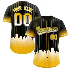Black Pittsburgh City Silhouette Baseball Jersey 1