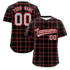 Black Plaid Authentic Baseball Jersey