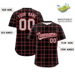 Black Plaid Authentic Baseball Jersey 2