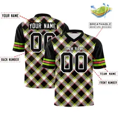 Black Plaid Pattern Authentic Football Jersey 2
