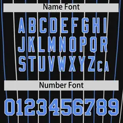 Black Powder Blue and White Bi-Color Stripes Baseball Jersey 4