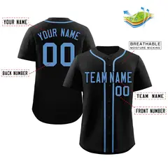 Black Powder Blue Authentic Classic Baseball Jersey 2
