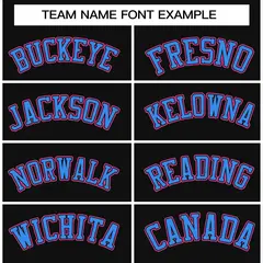 Black Powder Blue-Black Raglan Varsity Full-Snap Letterman Jacket 5