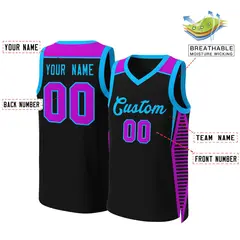 Black Powder Blue Classic Mesh Basketball Jersey 2