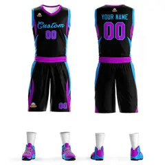 Black Powder Blue Classic Sets Mesh Basketball Jersey