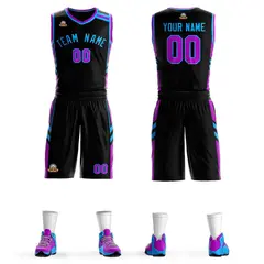 Black Powder Blue Classic Sets Mesh Basketball Jersey