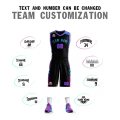 Black Powder Blue Classic Sets Mesh Basketball Jersey 4