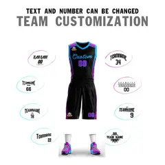 Black Powder Blue Classic Sets Mesh Basketball Jersey 4