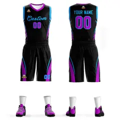 Black Powder Blue Classic Sets Mesh Basketball Jersey