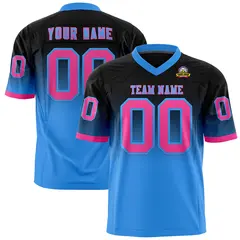 Black Powder Blue Gradient Fashion Authentic Football Jersey 1