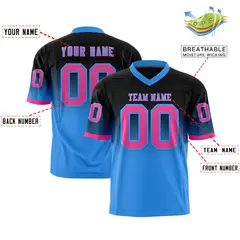 Black Powder Blue Gradient Fashion Authentic Football Jersey 2