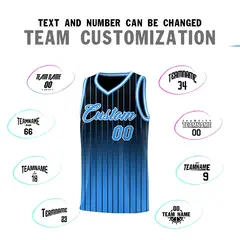 Black Powder Blue Gradient Stripe Fashion Basketball Jersey 4