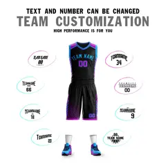 Black Powder Blue Graffiti Bar Element Basketball Jersey 4