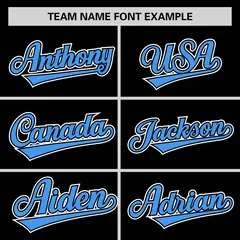 Black Powder Blue Half Stripe Authentic Baseball Jersey 3