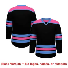 Black Powder Blue Ice Cream Helmet Pattern Hockey Jersey 7