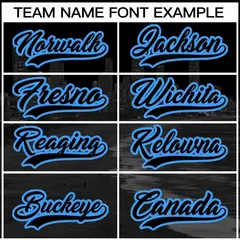 Black Powder Blue Miami City Skyline Baseball Jersey 3