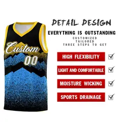 Black Powder Blue Mountain Fade Gradient Basketball Jersey 2
