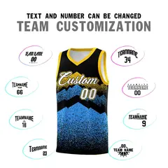 Black Powder Blue Mountain Fade Gradient Basketball Jersey 4