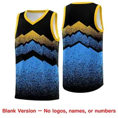 Black Powder Blue Mountain Fade Gradient Basketball Jersey 6