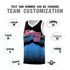 Black Powder Blue Mountain Fade Gradient Basketball Jersey 4